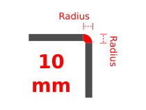 Radius 10 mm