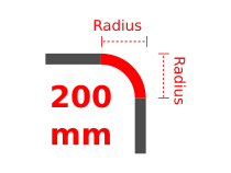 Radius 200 mm