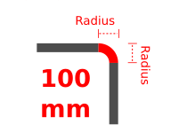 Radius 100 mm